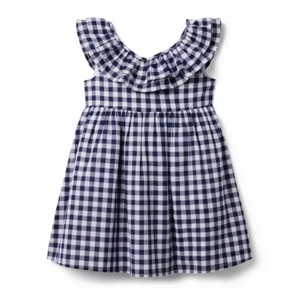 Janie and Jack Gingham Double Ruffle Dress